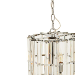 Karli Glass And Chrome Finish Large Vertical Pendant Light