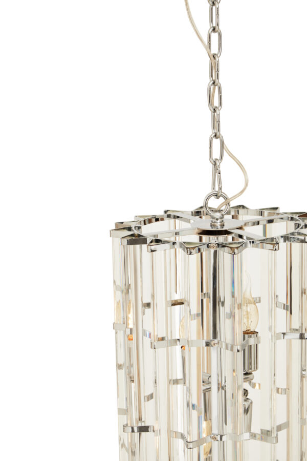 Karli Glass And Chrome Finish Large Vertical Pendant Light