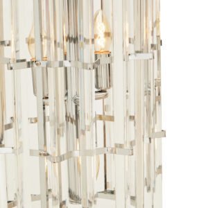 Karli Glass And Chrome Finish Large Vertical Pendant Light