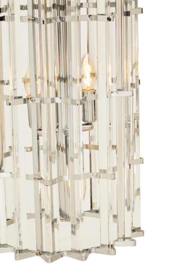 Karli Glass And Chrome Finish Large Vertical Pendant Light