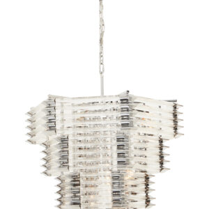 Karli Glass And Chrome Finish Prism Light With Fifteen Bulbs