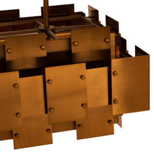 Karlo Metal Brass Finish Pendant Light With Eight Bulbs