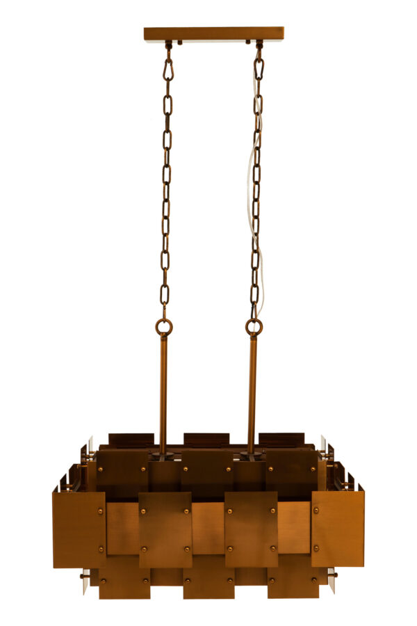 Karlo Metal Brass Finish Pendant Light With Eight Bulbs