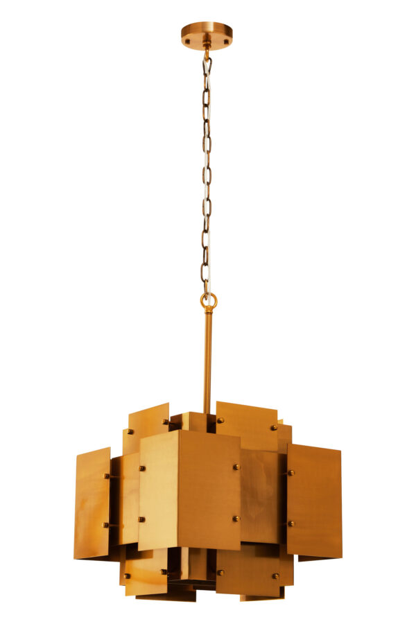 Karlo Metal Brass Finish Pendant Light With Four Bulbs