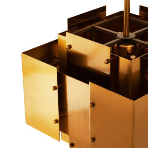 Karlo Metal Brass Finish Pendant Light With Four Bulbs