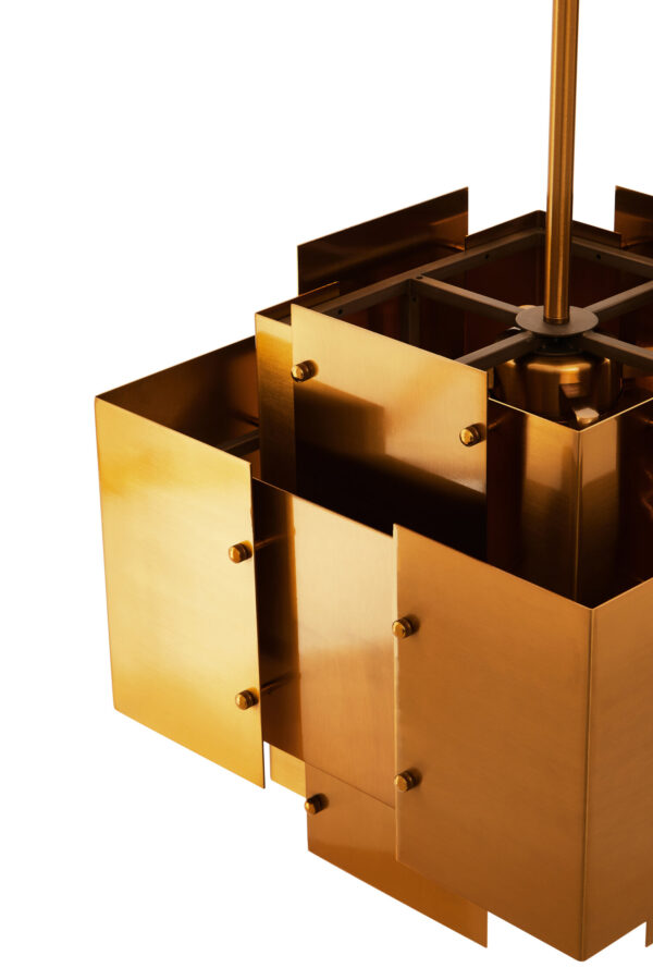 Karlo Metal Brass Finish Pendant Light With Four Bulbs
