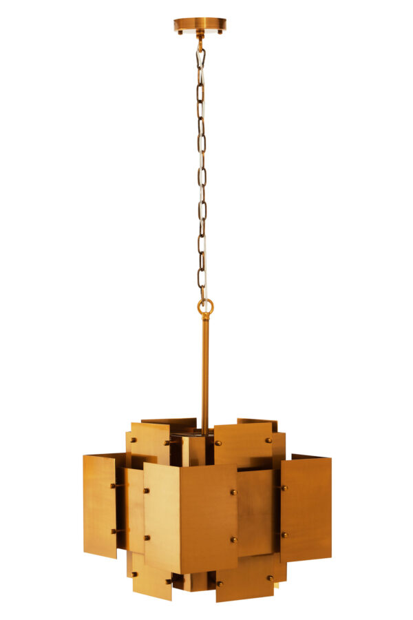 Karlo Metal Brass Finish Pendant Light With Four Bulbs