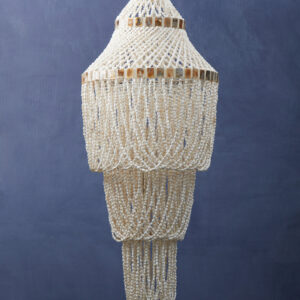 Palu Natural White and Amber Shell Large Pendant Shade