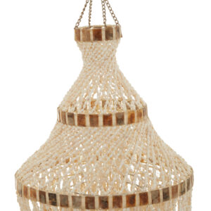 Palu Natural White and Amber Shell Large Pendant Shade