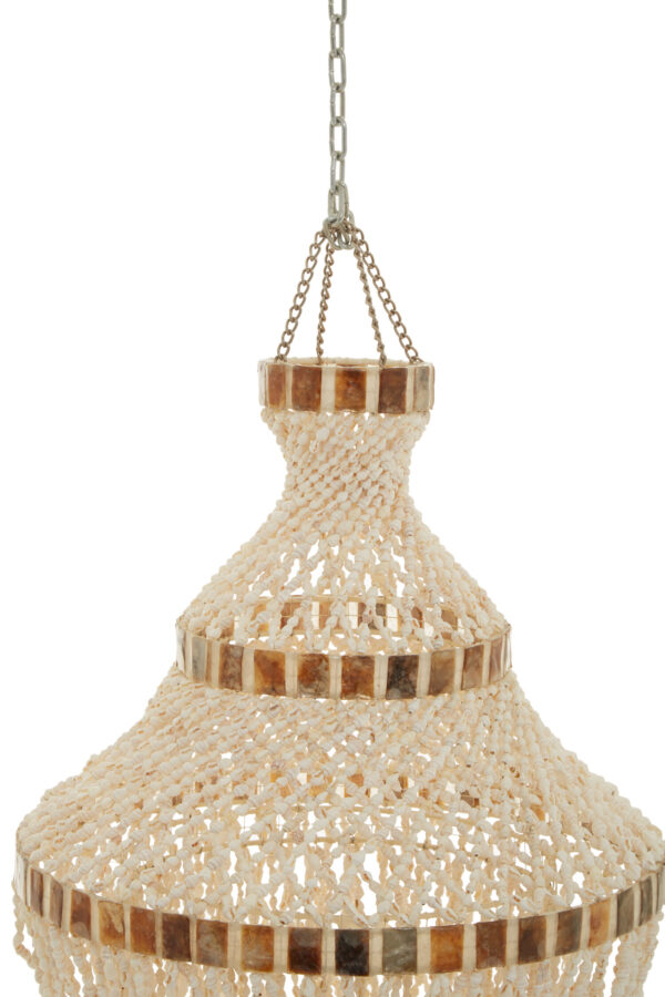 Palu Natural White and Amber Shell Pendant Shade