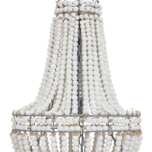 Lapiz Antique White Wooden Beads Chandelier