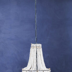 Lapiz Antique White Wooden Beads Chandelier