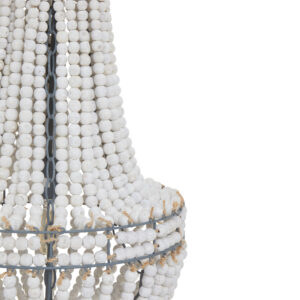 Lapiz Antique White Wooden Beads Chandelier