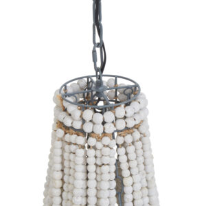 Lapiz Antique White Wooden Beads Chandelier