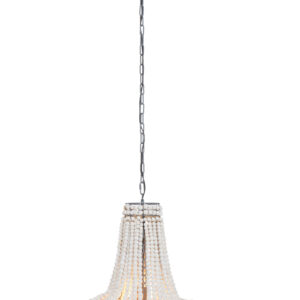 Lapiz Antique White Wooden Beads Chandelier