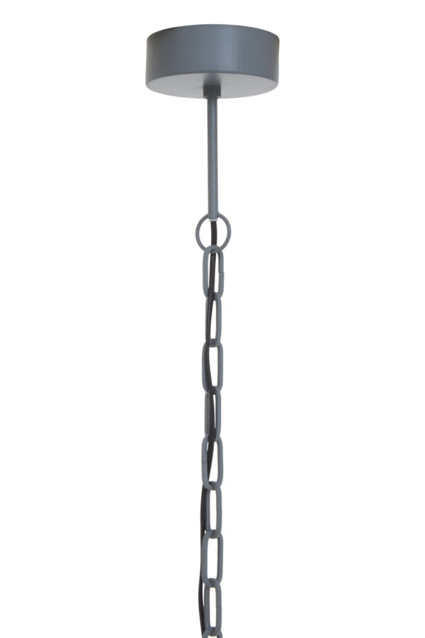Lapiz Antique White Wooden Beads and Grey Pendant Light