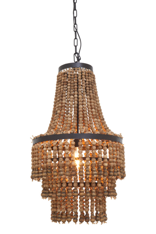 Lapiz Wooden Beads Large Chandelier
