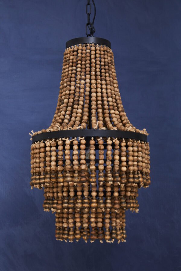 Lapiz Wooden Beads Large Chandelier