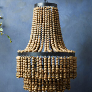 Lapiz Wooden Beads Large Chandelier