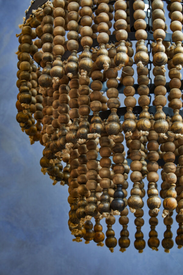 Lapiz Wooden Beads Large Chandelier