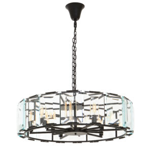 Babylon Large Black 12 Light Chandelier