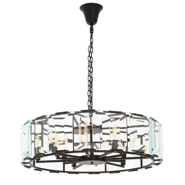 Babylon Large Black 12 Light Chandelier