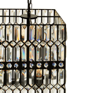 Babylon Black  Crystal 6 Light Pendant Light