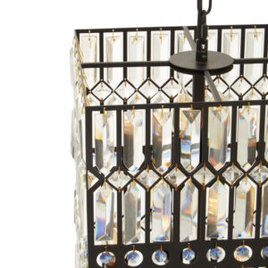 Babylon Black  Crystal 6 Light Pendant Light
