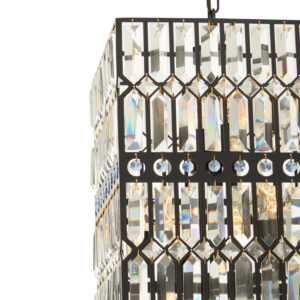 Babylon Black  Crystal 6 Light Pendant Light