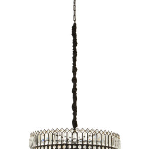 Babylon Six Bulb Black Crystal Chandelier