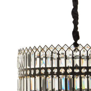 Babylon Six Bulb Black Crystal Chandelier