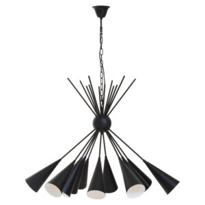 Yara Matt Black 12 Bulb Statement Pendant Light