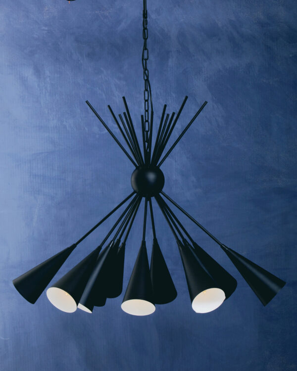 Yara Matt Black 12 Bulb Statement Pendant Light