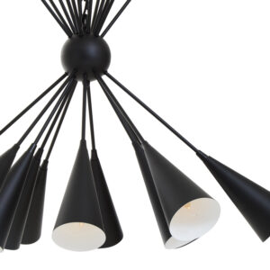 Yara Matt Black 12 Bulb Statement Pendant Light