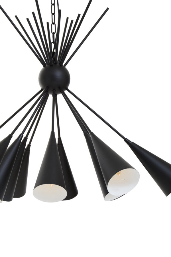 Yara Matt Black 12 Bulb Statement Pendant Light