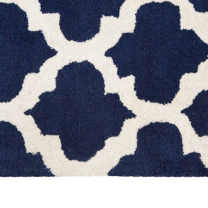 Bosie Kensington Townhouse Navy Blue and White Rug