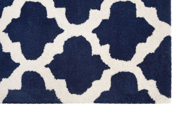 Bosie Kensington Townhouse Navy Blue and White Rug