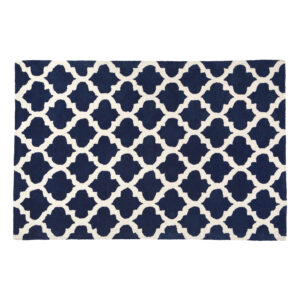 Bosie Kensington Townhouse Navy Blue and White Rug