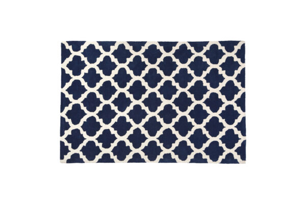 Bosie Kensington Townhouse Navy Blue and White Rug