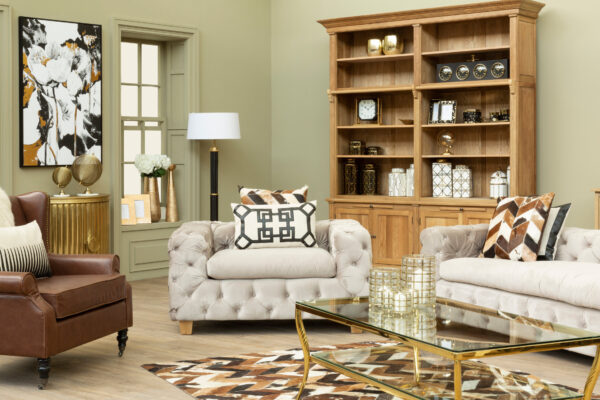 Bosie Safira Large Brown Hair on Leather Chevron Patchwork Rug