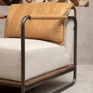 Bosie Safira Large Brown Hair on Leather Chevron Patchwork Rug