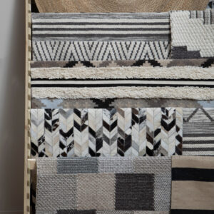 Bosie Safira Small Hair on Leather Chevron Patchwork Rug