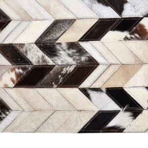 Bosie Safira Small Hair on Leather Chevron Patchwork Rug