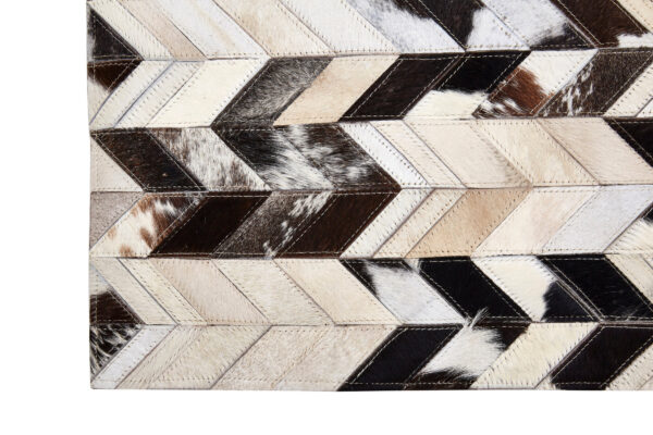 Bosie Safira Small Hair on Leather Chevron Patchwork Rug