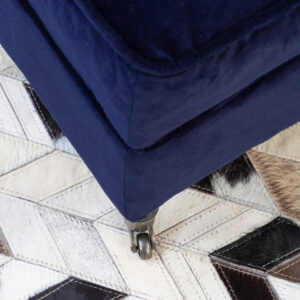 Bosie Safira Large Hair on Leather Chevron Patchwork Rug