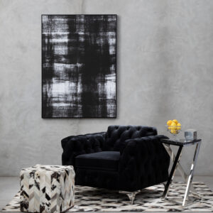 Bosie Safira Large Hair on Leather Chevron Patchwork Rug
