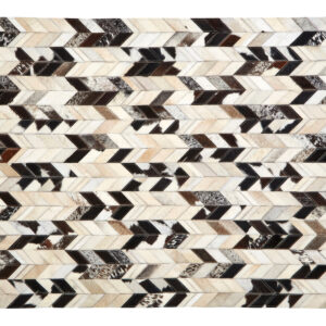 Bosie Safira Large Hair on Leather Chevron Patchwork Rug