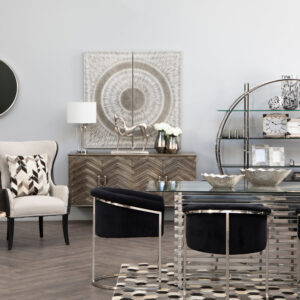 Bosie Safira Large Hair on Leather Hexagon Patchwork Rug