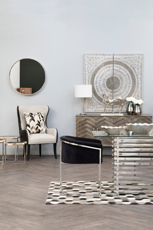 Bosie Safira Large Hair on Leather Hexagon Patchwork Rug