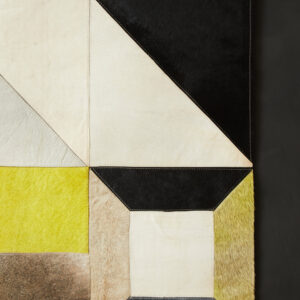 Bosie Safira Small Abstract Hair on Leather Patchwork Rug